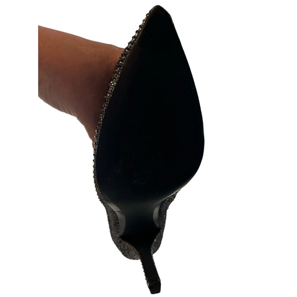 Michael Kors Black Sparkle Rhinestone Katerina Heeled Boots - Picture 9 of 12